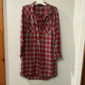 Madewell flannel dress red Fairfax day walk